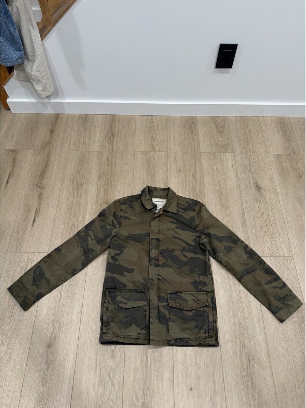 Zadig & Voltaire Blaken Men’s Small Camouflage Military Designer Utility Jacket